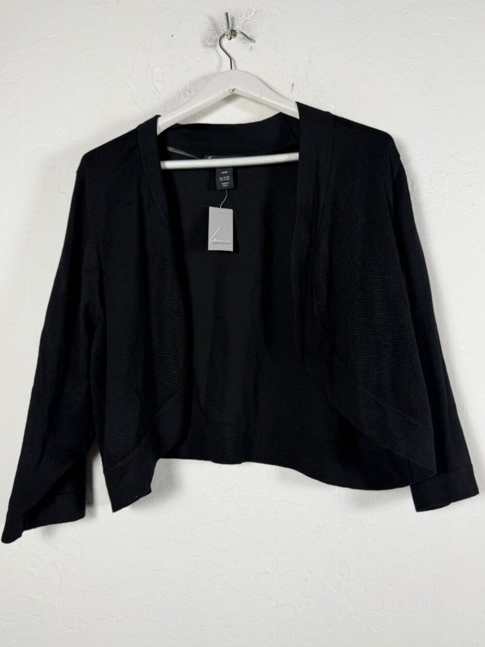 Lane Bryant Womens Black Open Front Bolero Shrug Cardigan 26/28 Plus Size NWT